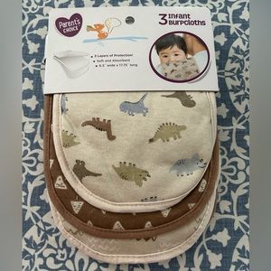 Infant Parents Choice Burp Clothes x3